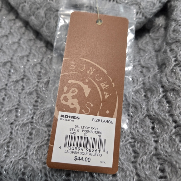 Sonoma Life+Style Women Sweater Open Squiggle Long Sleeve NWT - Picture 4 of 5